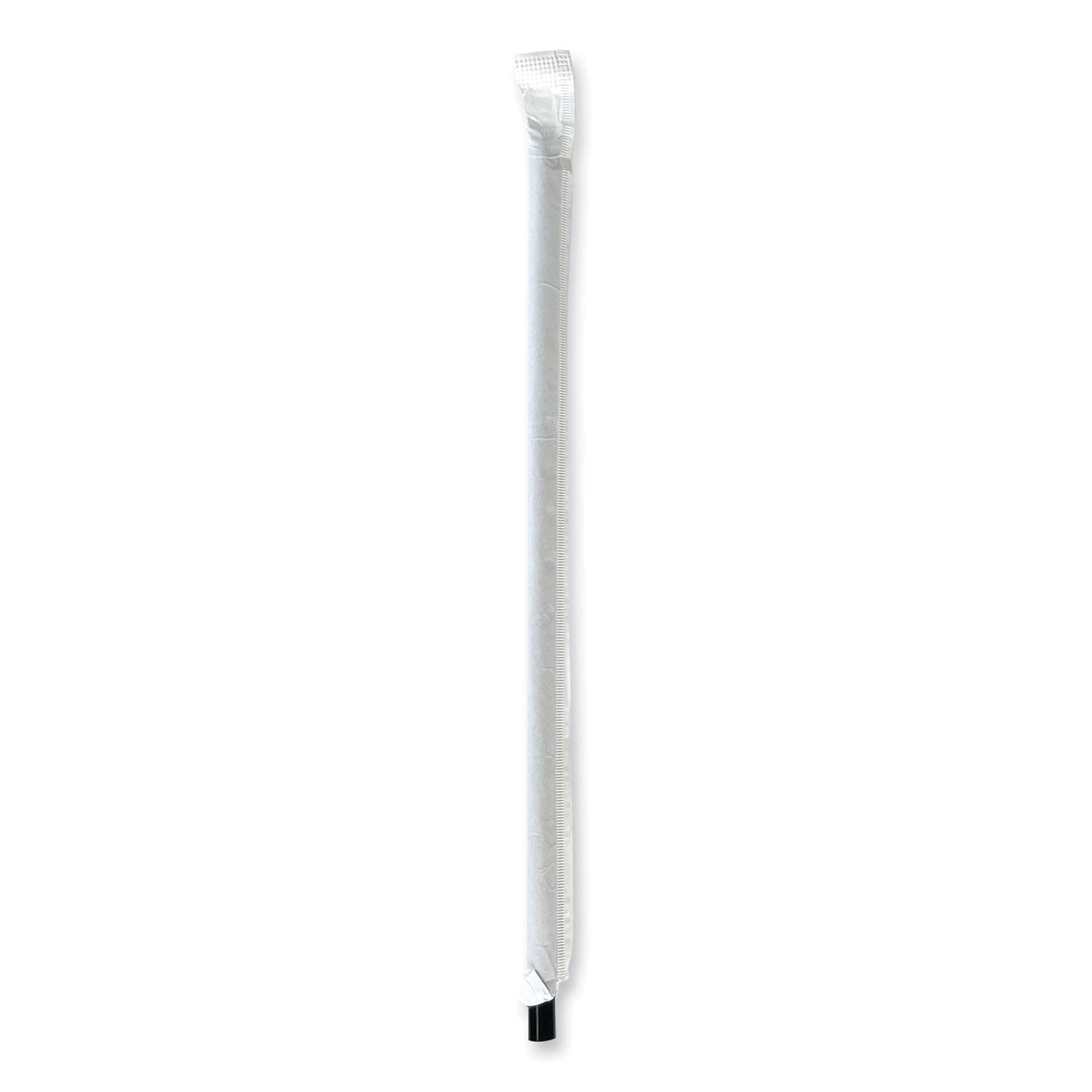 Boardwalk Wrapped Jumbo Straws, 7.75", Polypropylene, Black, 250/Pack, 50 Packs/Carton