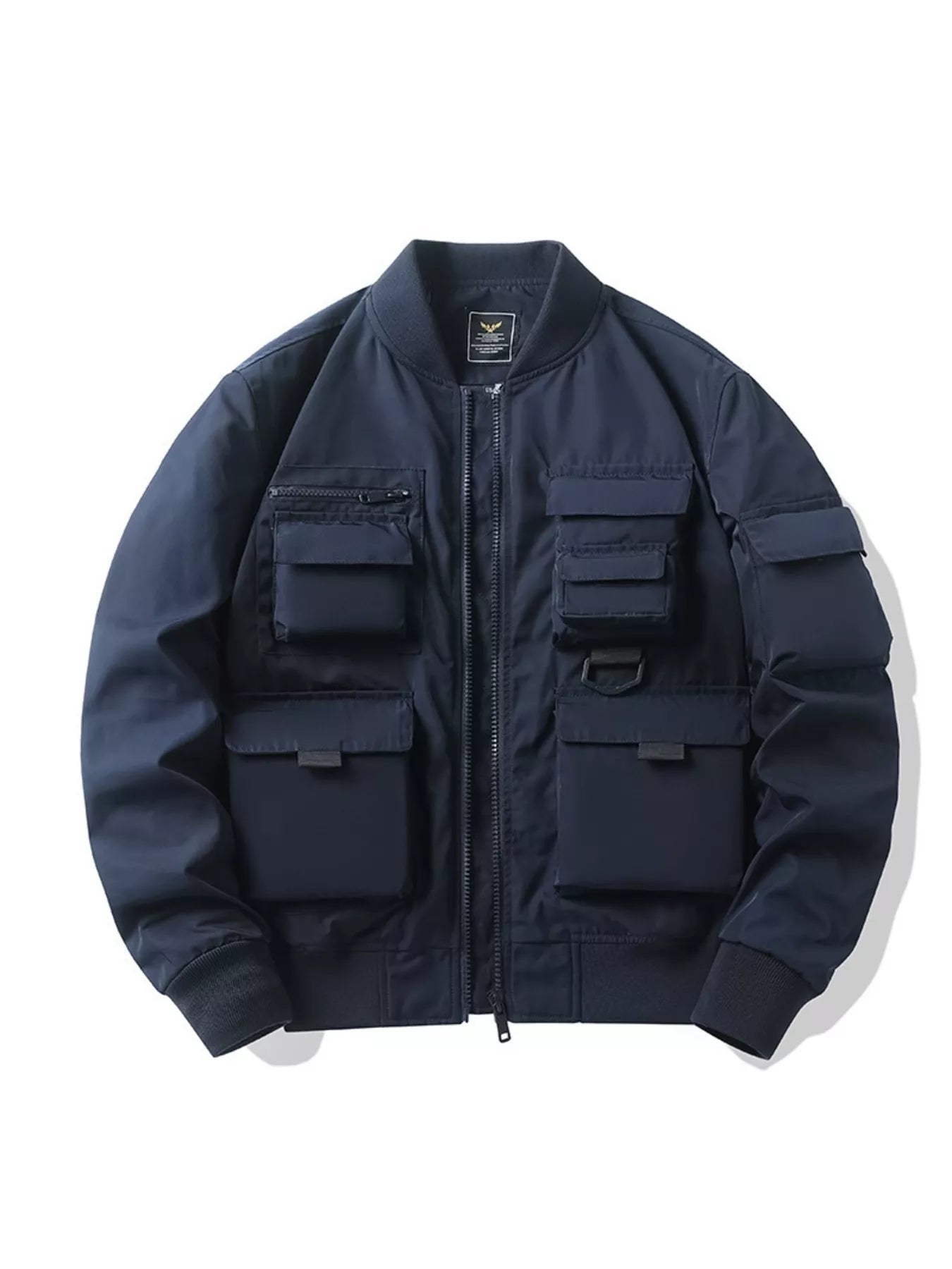 Men's Plus Size Multi-Pocket Bomber Jacket