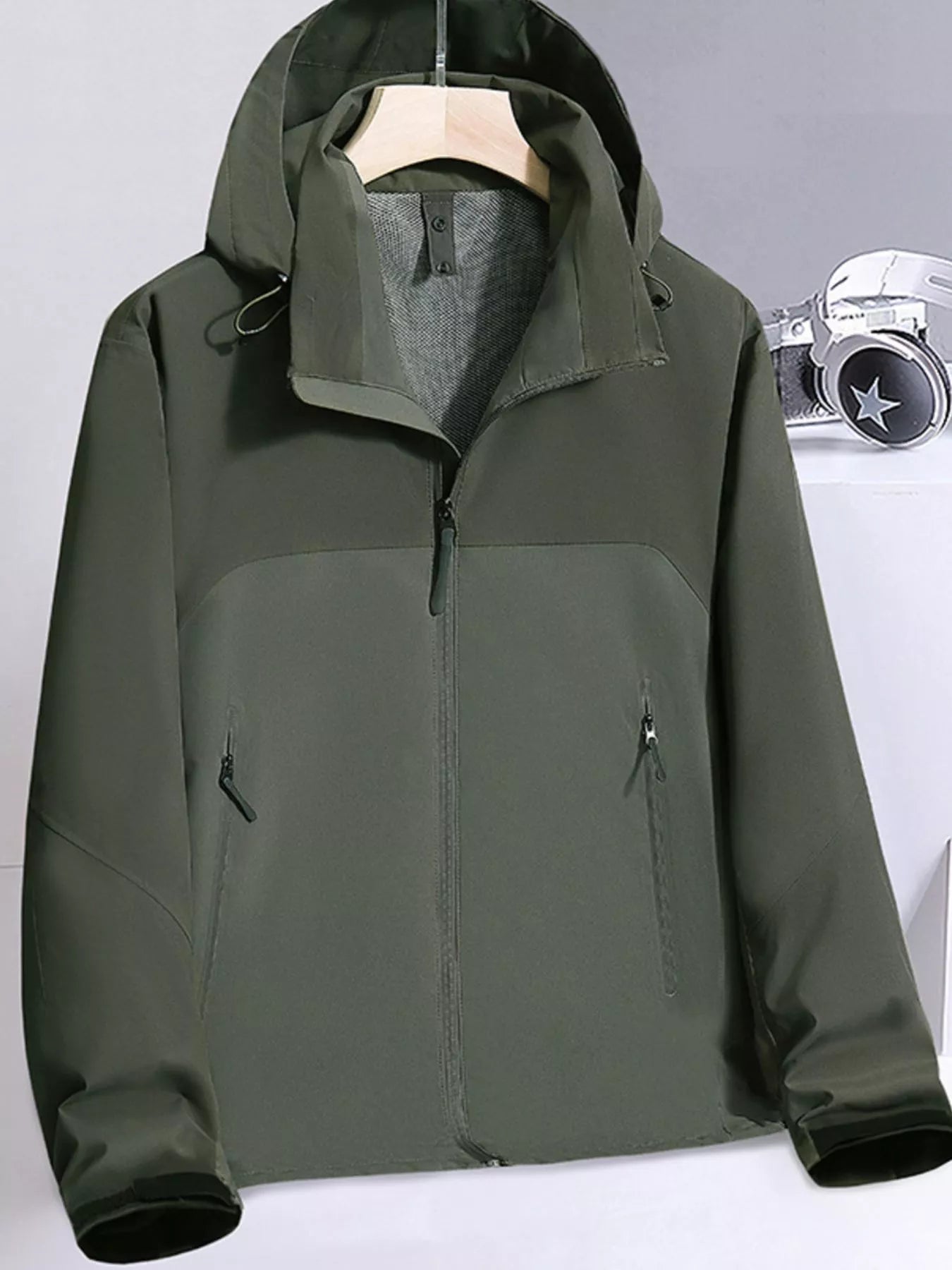 Men's Plus Size Hooded Windproof Outdoor Jacket