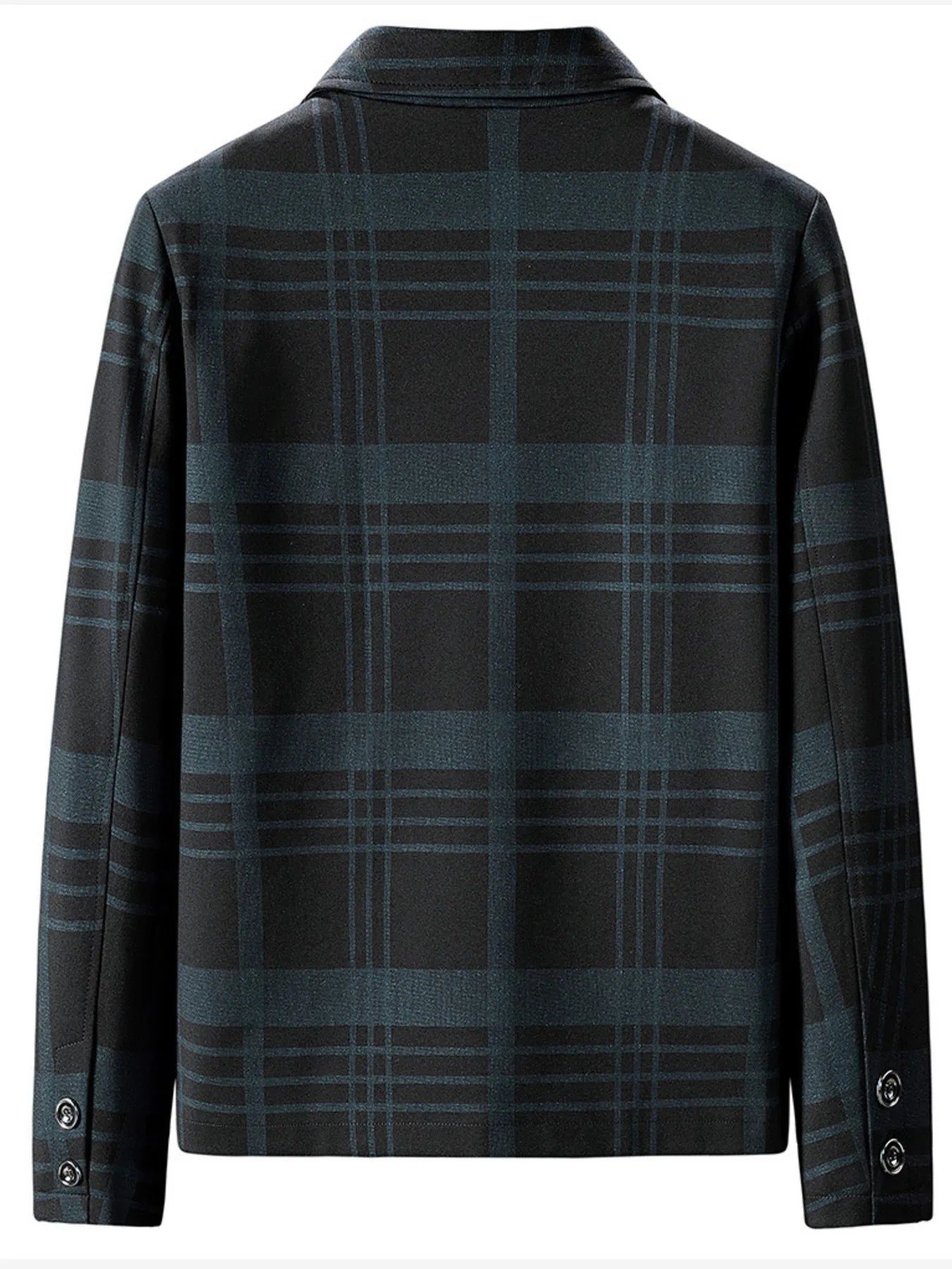 Men's Plus Size Plaid Zip Up Jacket
