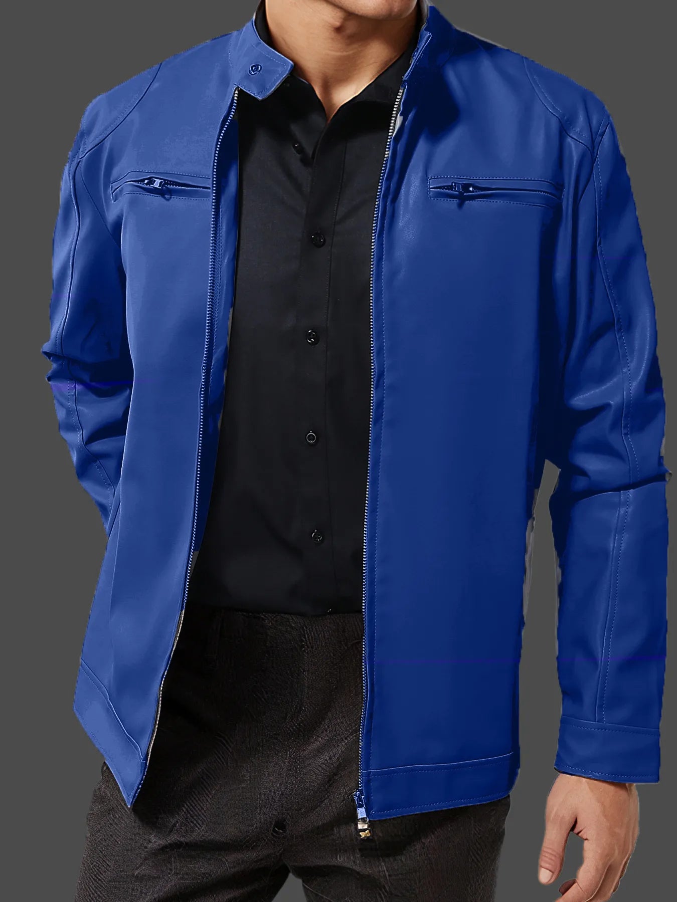 Men's Full Size Zip Up Long Sleeve Jacket Plus Size