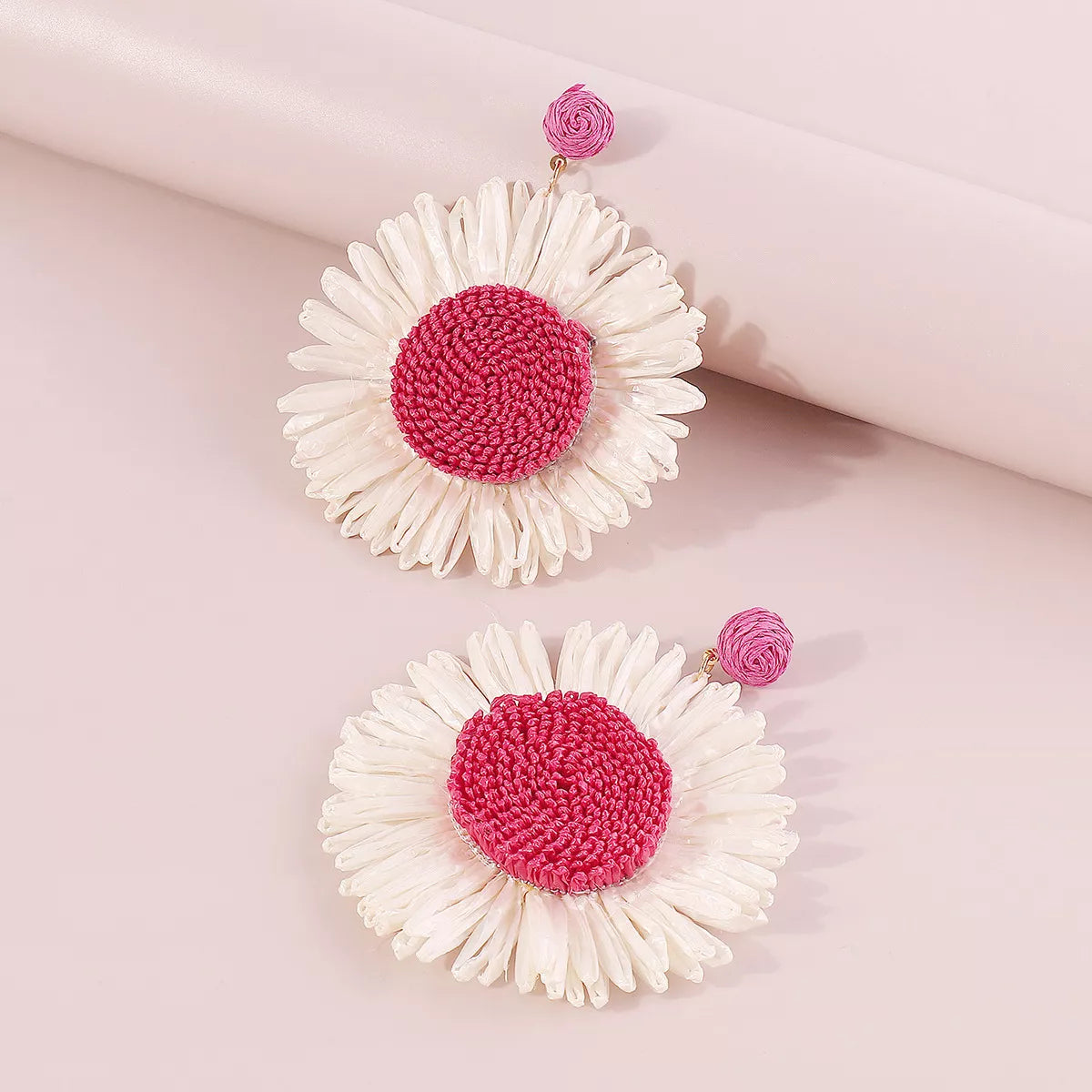 Sunflower Rattan Dangle Earrings