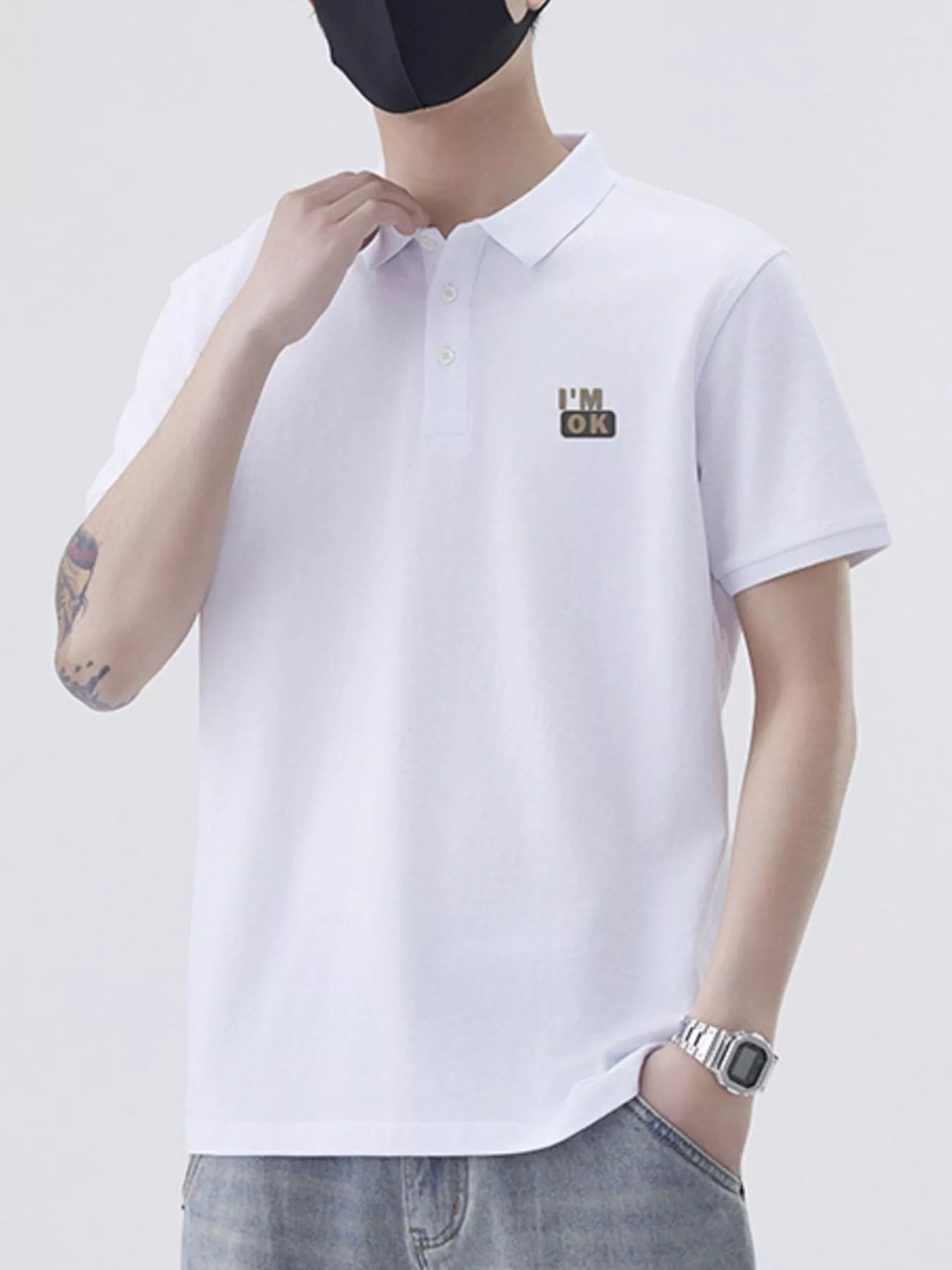 Men's Plus Size Casual Short Sleeve Polo Shirt