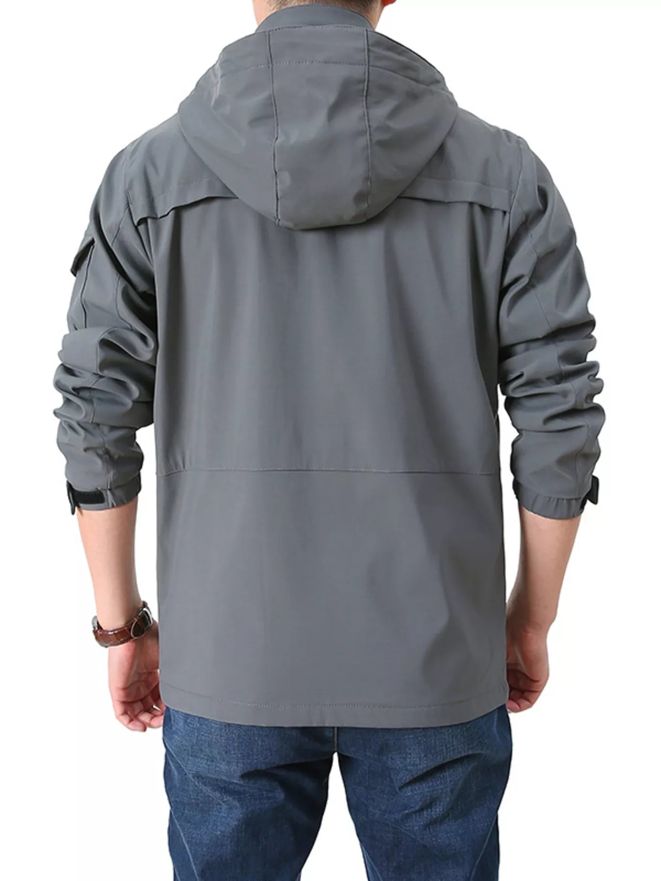Men's Plus Size Casual Zip Up Hooded Jacket