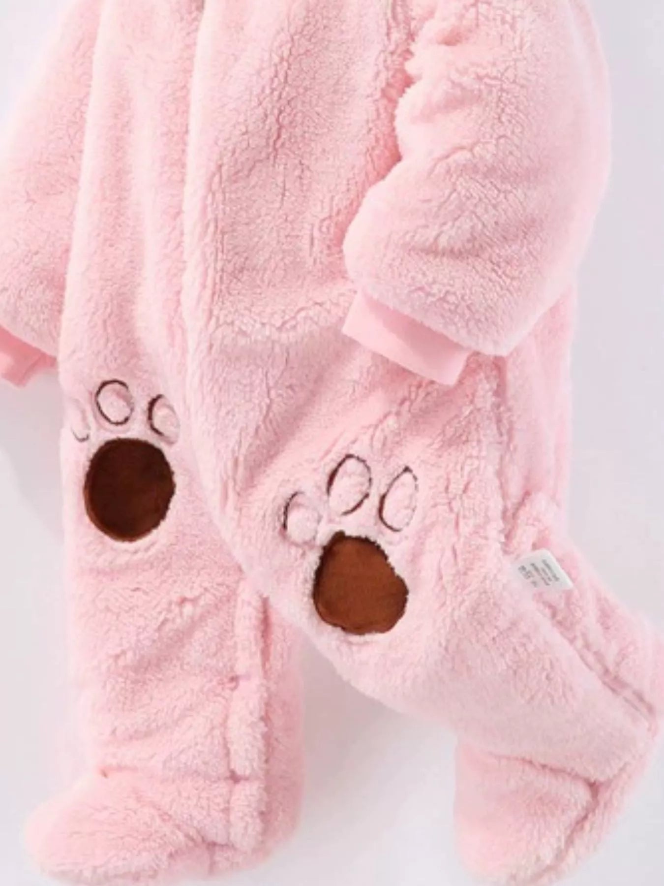Children's Cozy Bear Hooded Fleece One-Piece