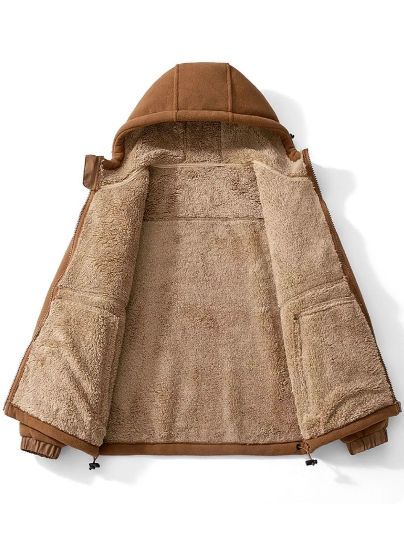 Men's Plus Size Warm Fleece Lined Zip-Up Hoodie