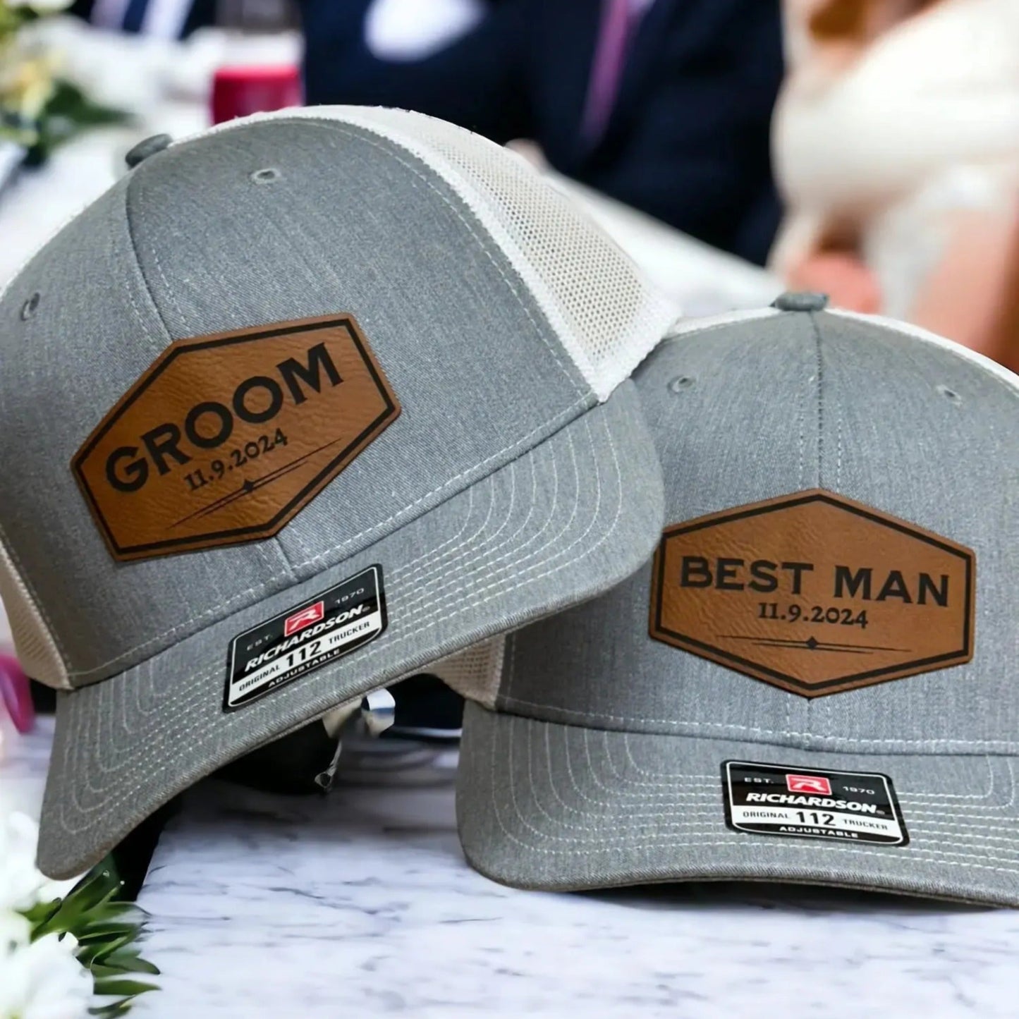 Richardson 112 Wedding Party Hats + Custom Patch