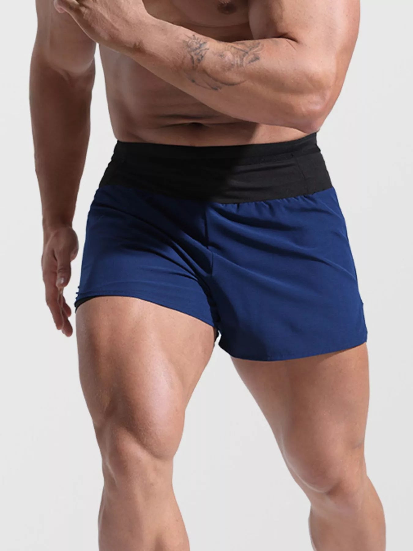 Men's Full Size Contrast Active Shorts Plus Size