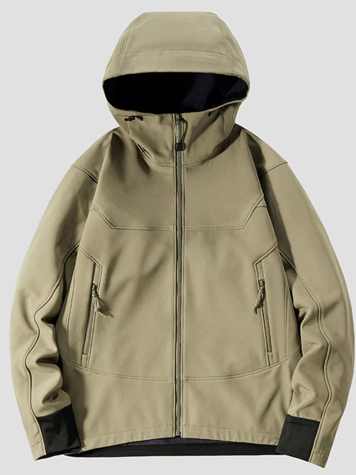 Men's Plus Size Hooded Zip Up Jacket