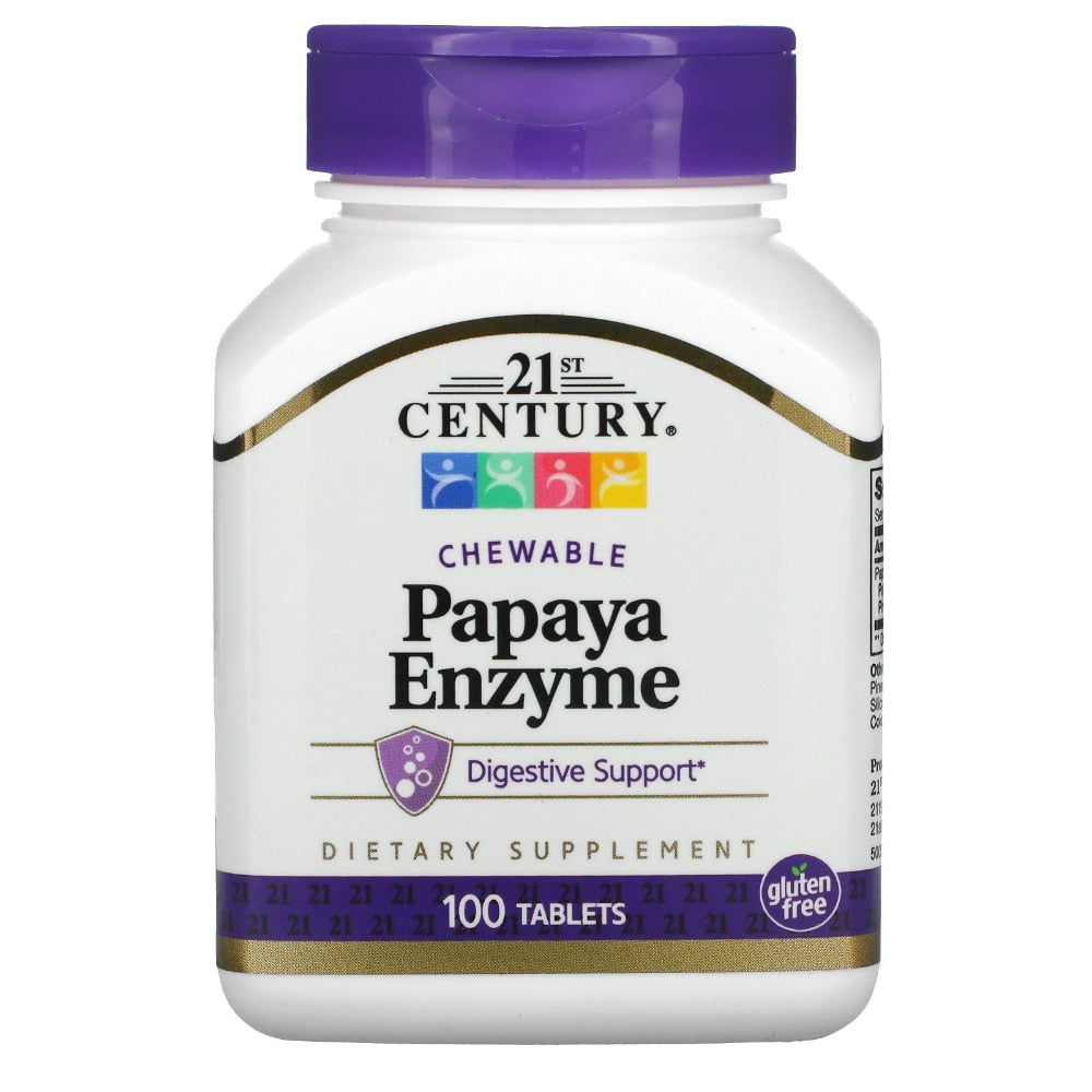 21st Century® Papaya Enzyme – Digestive Health Support (Chewable Tablets)