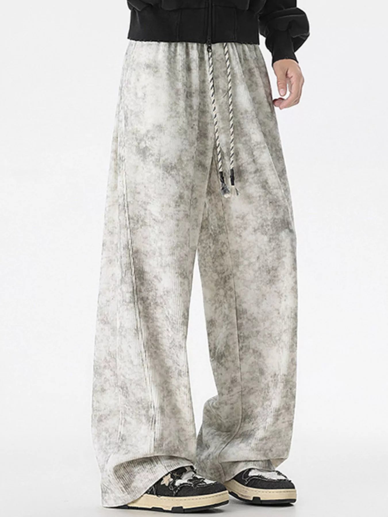 Men's Plus Size Vintage Wash Wide Leg Pants