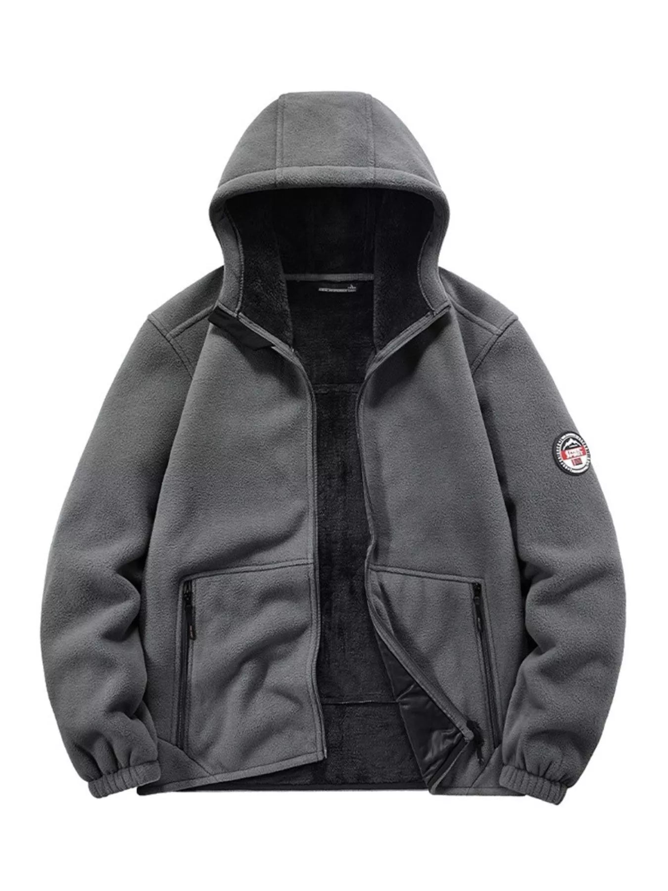 Men's Plus Size Hooded Fleece Full-Zip Jacket