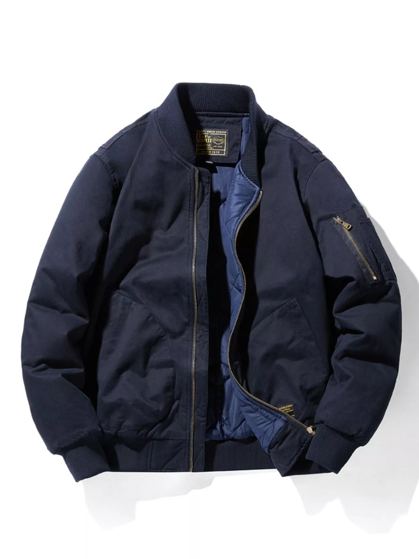 Men's Plus Size Zip Up Long Sleeve Jacket