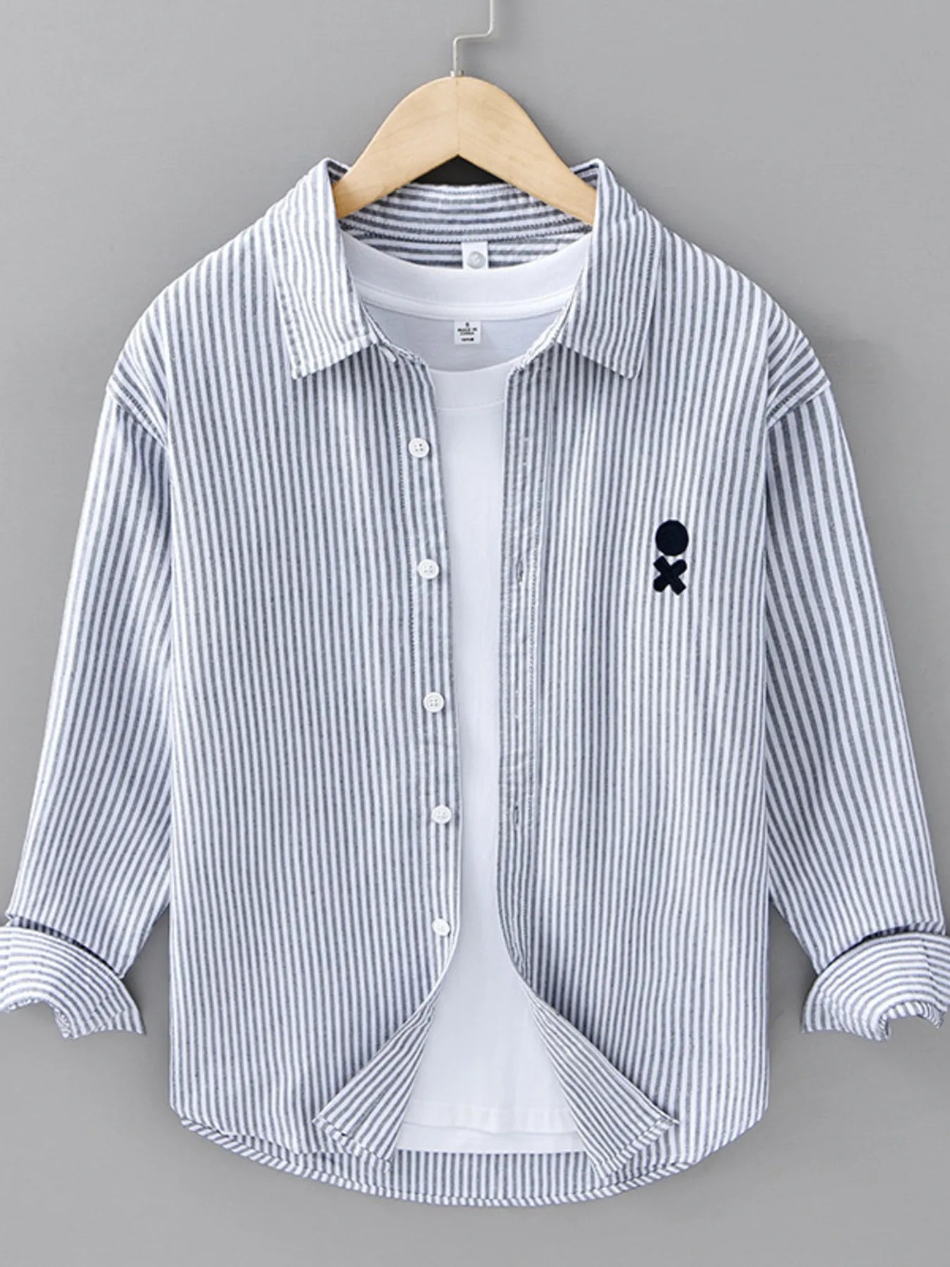 Men's Plus Size Striped Casual Long Sleeve Shirt
