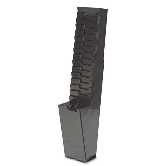 Acroprint Time Card Rack, 25 Pockets, Plastic, Black