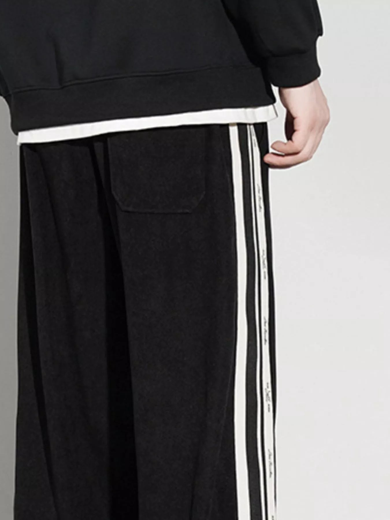 Men's Full Size Striped Side Loose Fit Casual Pants Plus Size