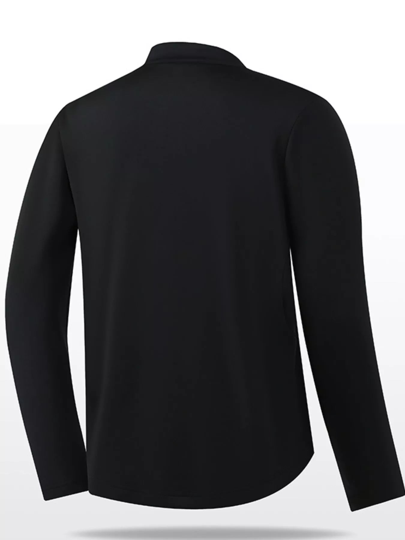 Men's Plus Size Long Sleeve Quarter Zip T-Shirt