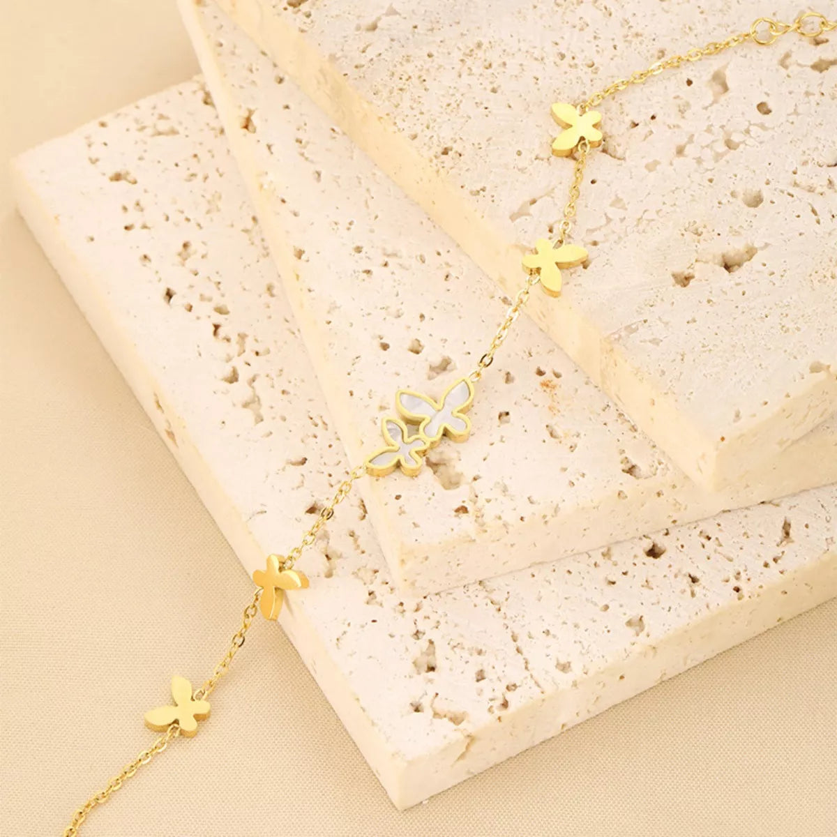 18K Gold-Plated Butterfly Charm Bracelet
