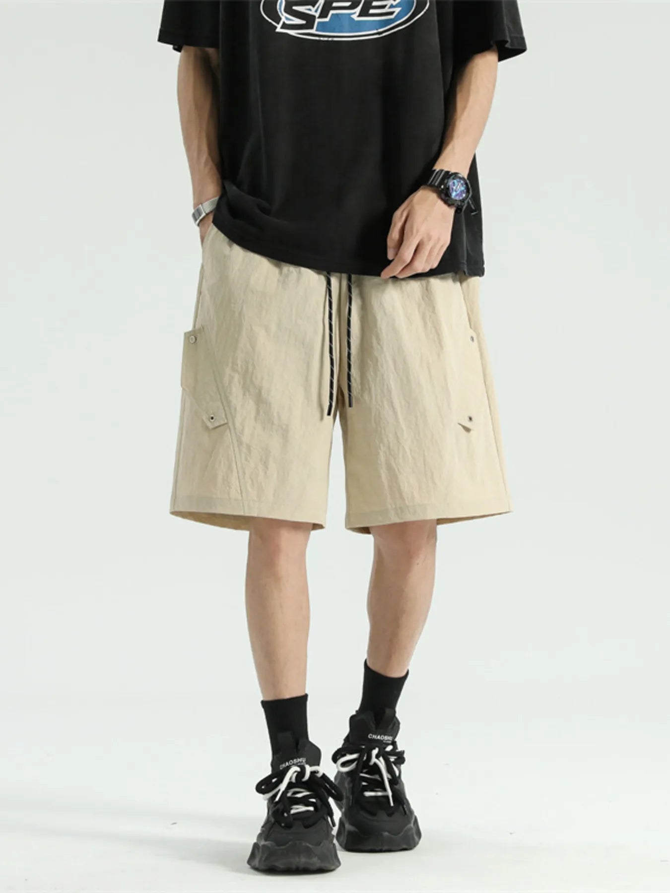Men's Full Size Casual Loose-Fit Cargo Shorts Plus Size