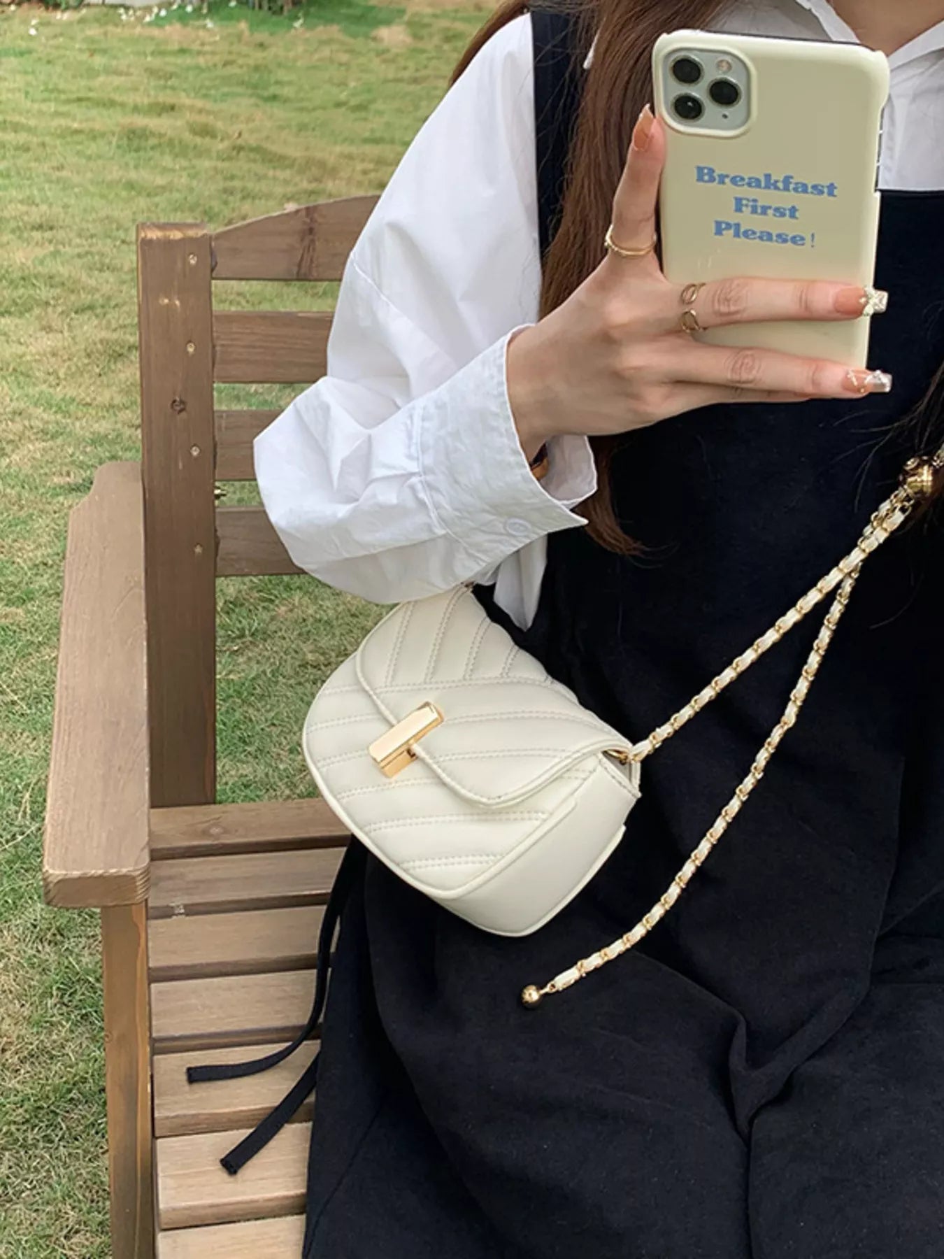 Quilted Flap Chain Crossbody Bag