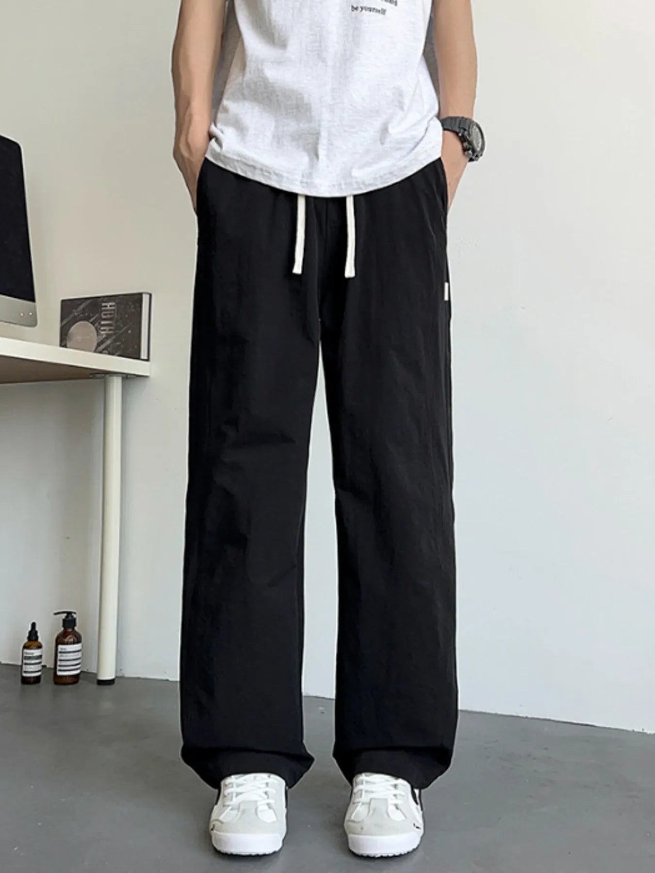 Men's Plus Size Casual Wide Leg Pants