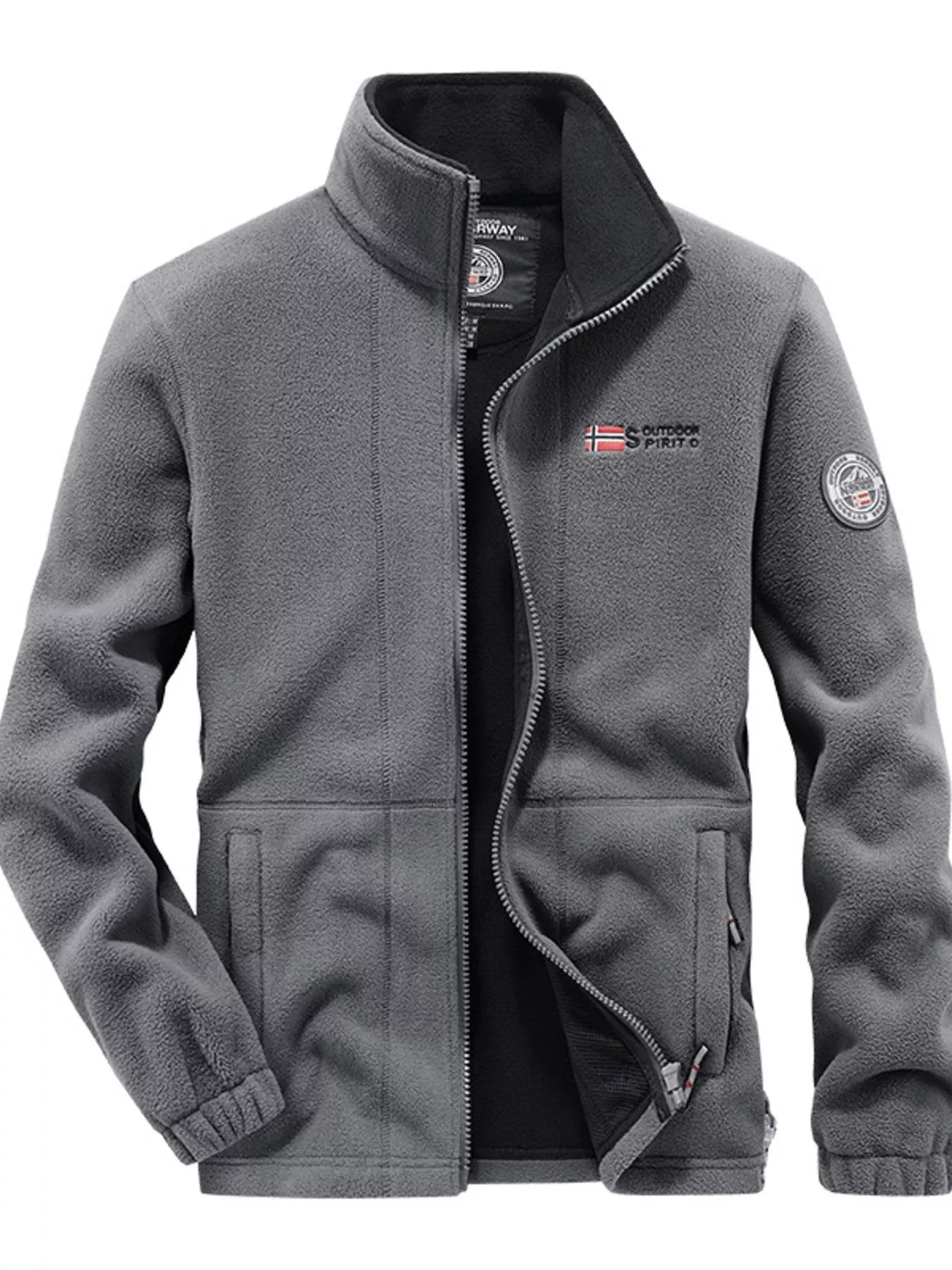 Men's Full Size Zip Up Fleece Jacket Plus Size