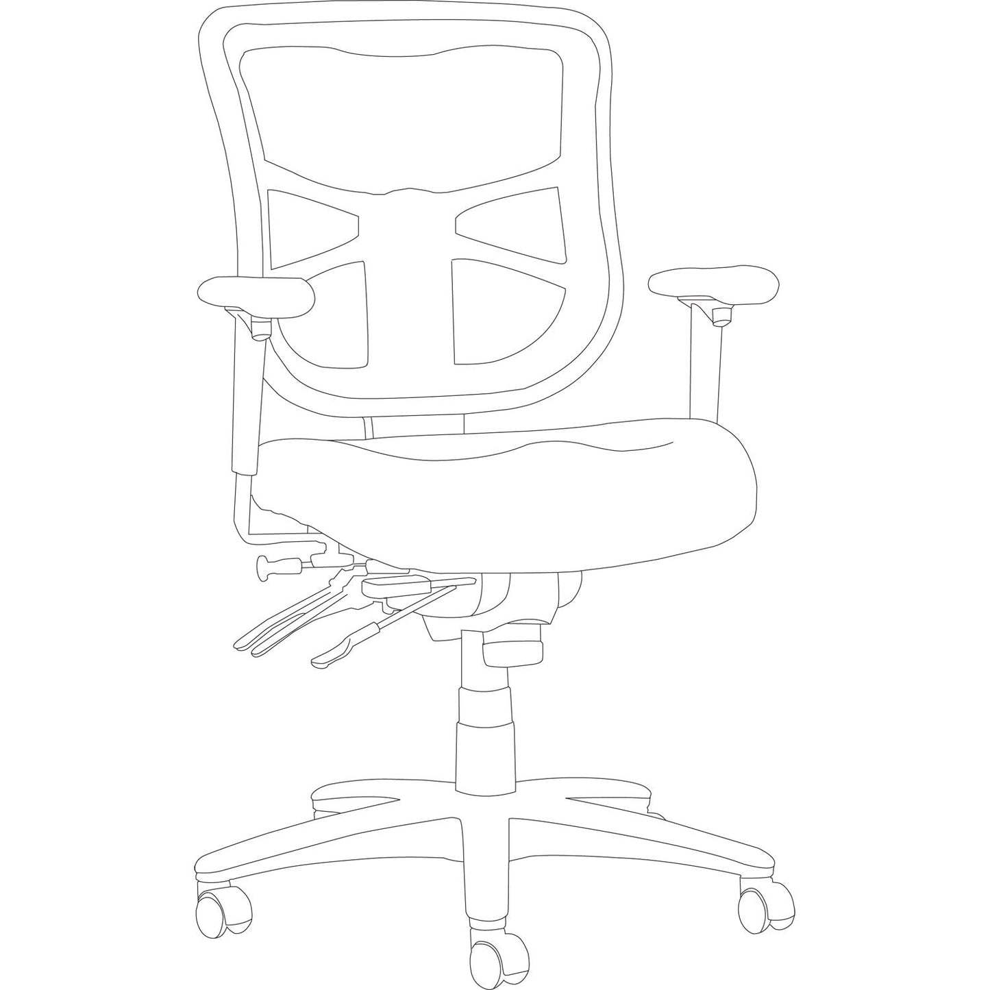 Alera Elusion Series Mesh Mid-Back Multifunction Chair, Supports Up to 275 lb, 17.7" to 21.4" Seat Height, Black