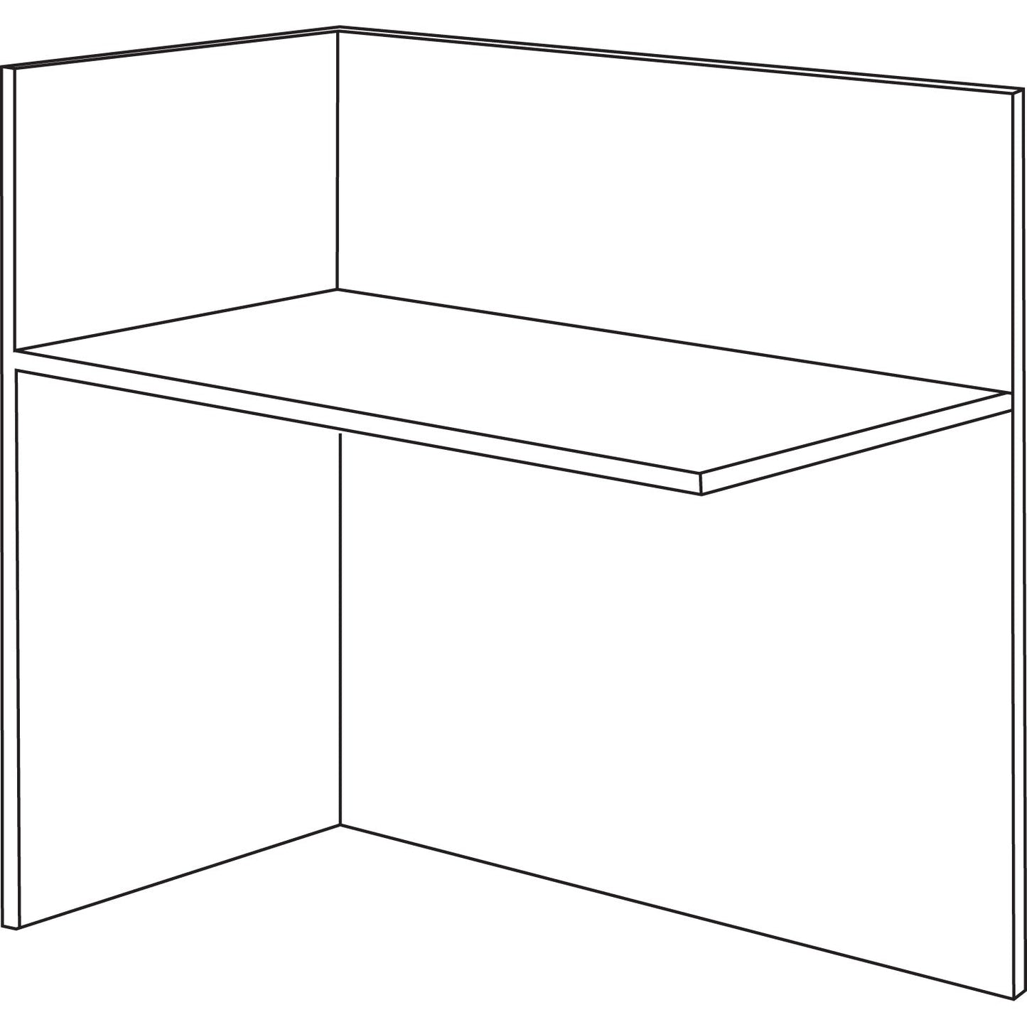 Alera Valencia Reversible Reception Return, 44.13w x 23.63d x 41.5h, Medium Cherry