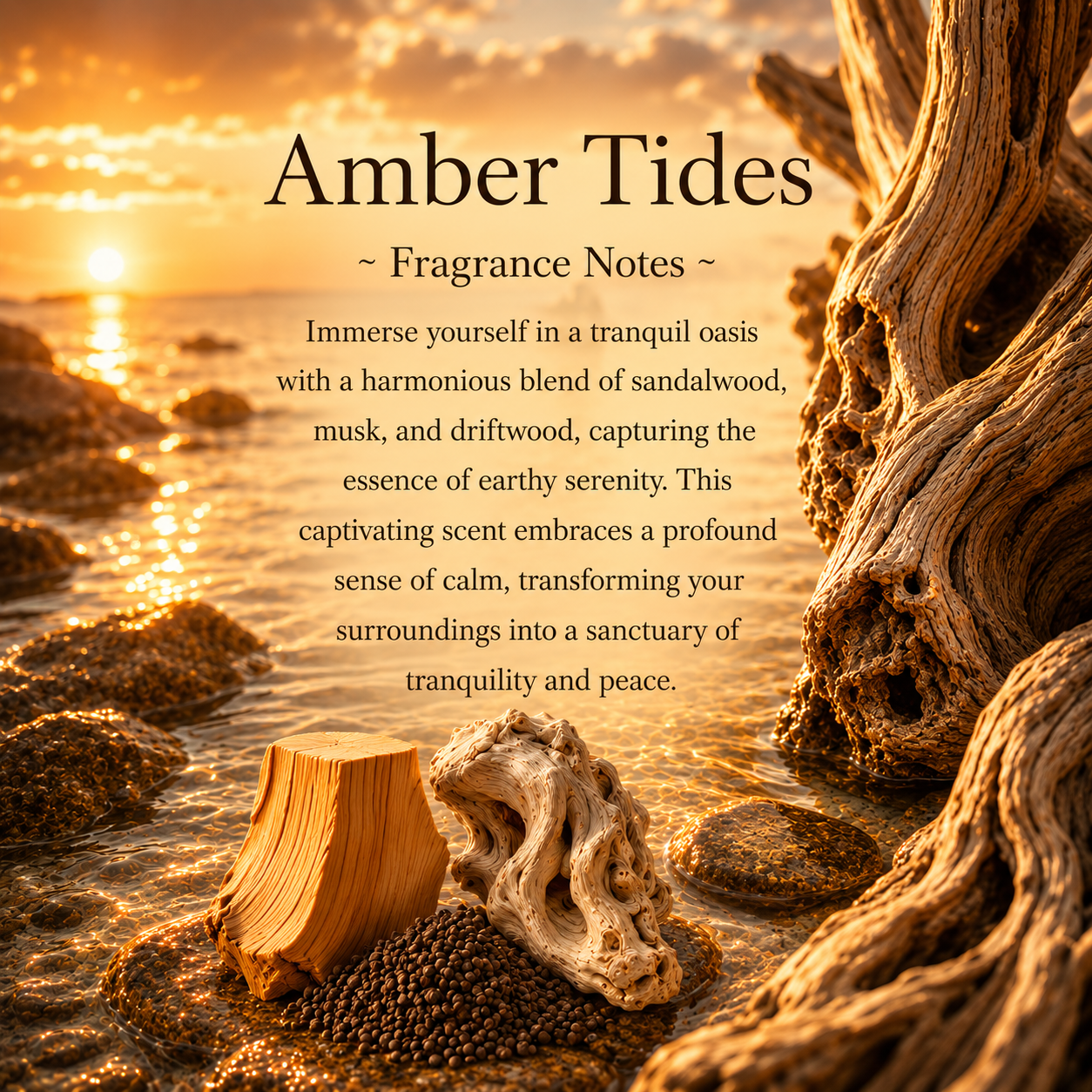 Amber Tides Crystal-Enhanced Premium Coconut-Soy Wax Melts