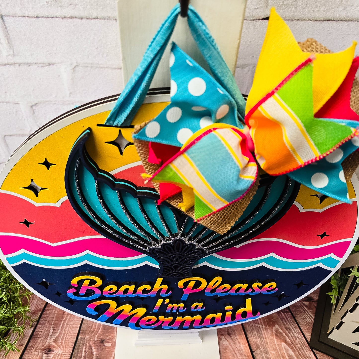 Beach Please I'm a Mermaid Door Hanger - DIY Unfinished Kit - Lvl 2