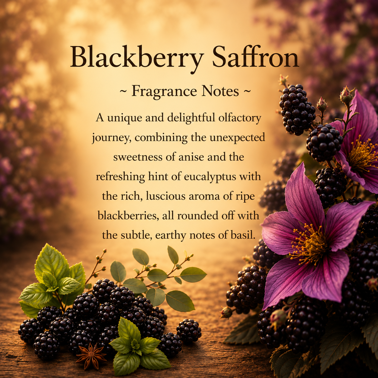 Blackberry Saffron Crystal-Enhanced Reed Oil Diffuser, 100ml