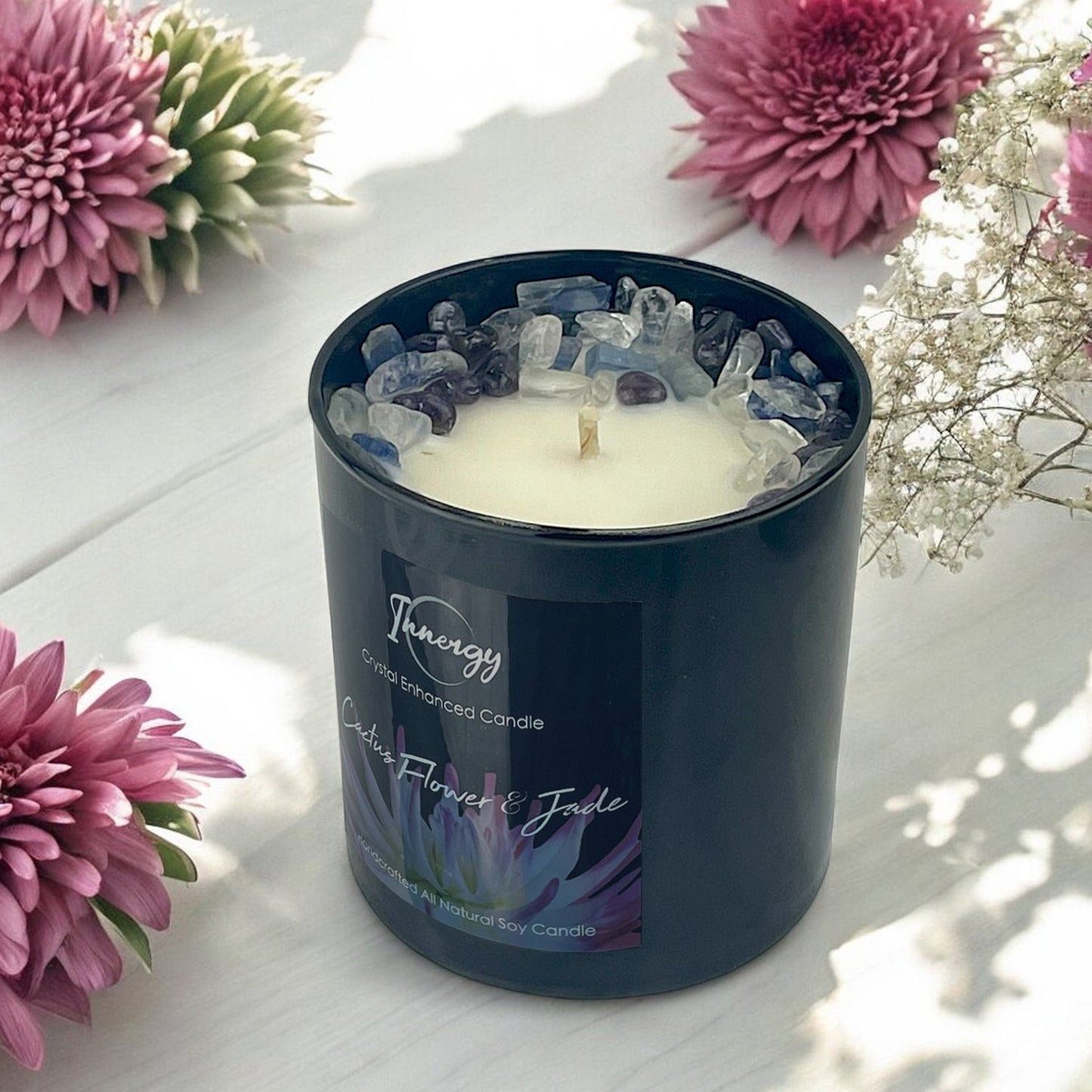 Cactus Flower and Jade Crystal Candle, 10oz