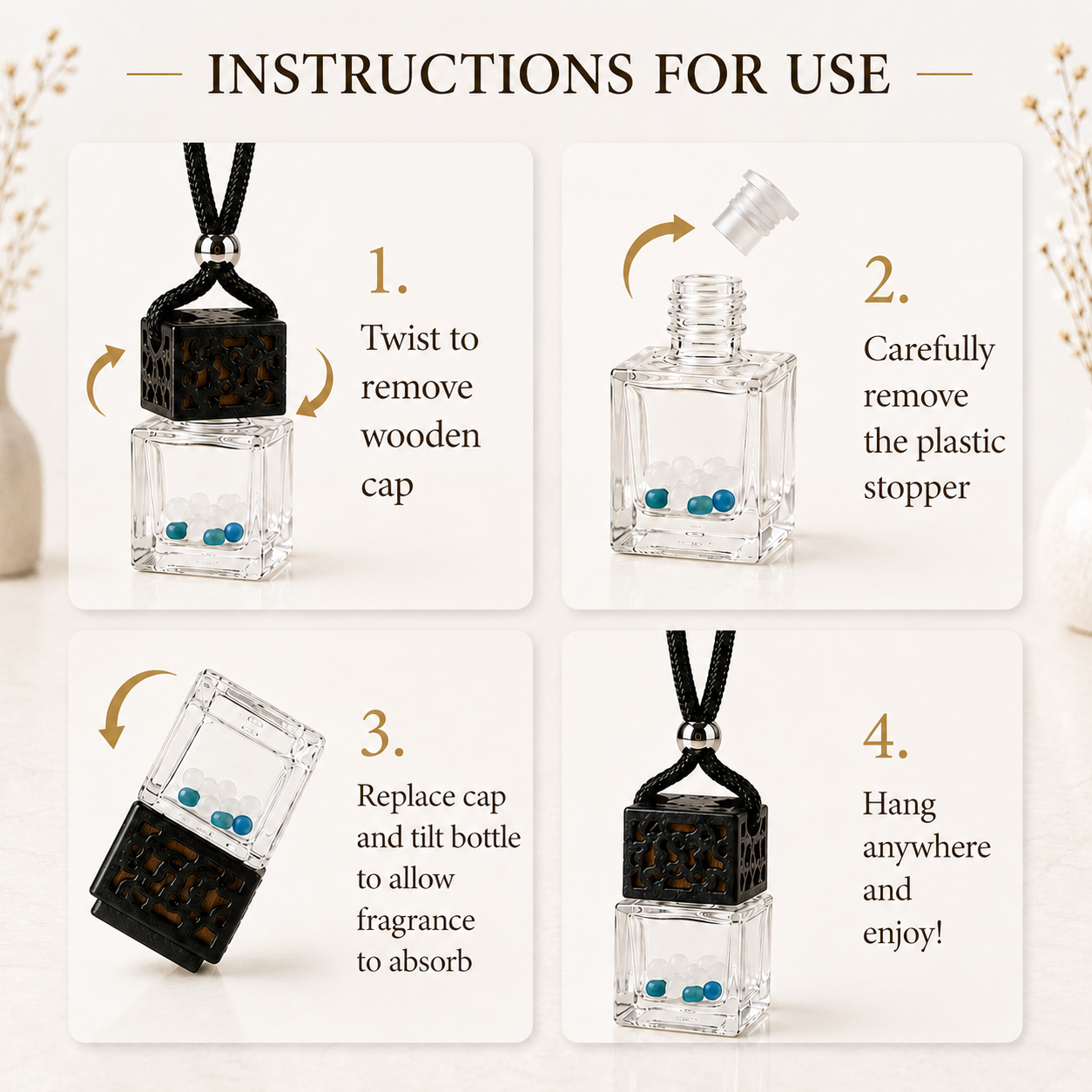 Virgo Zodiac Crystal-Enhanced Oil Diffuser, Car Air Freshener, 8ml