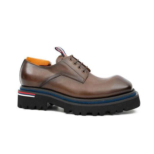 Derby Shoes Chunky 6cm heel boost Coffee