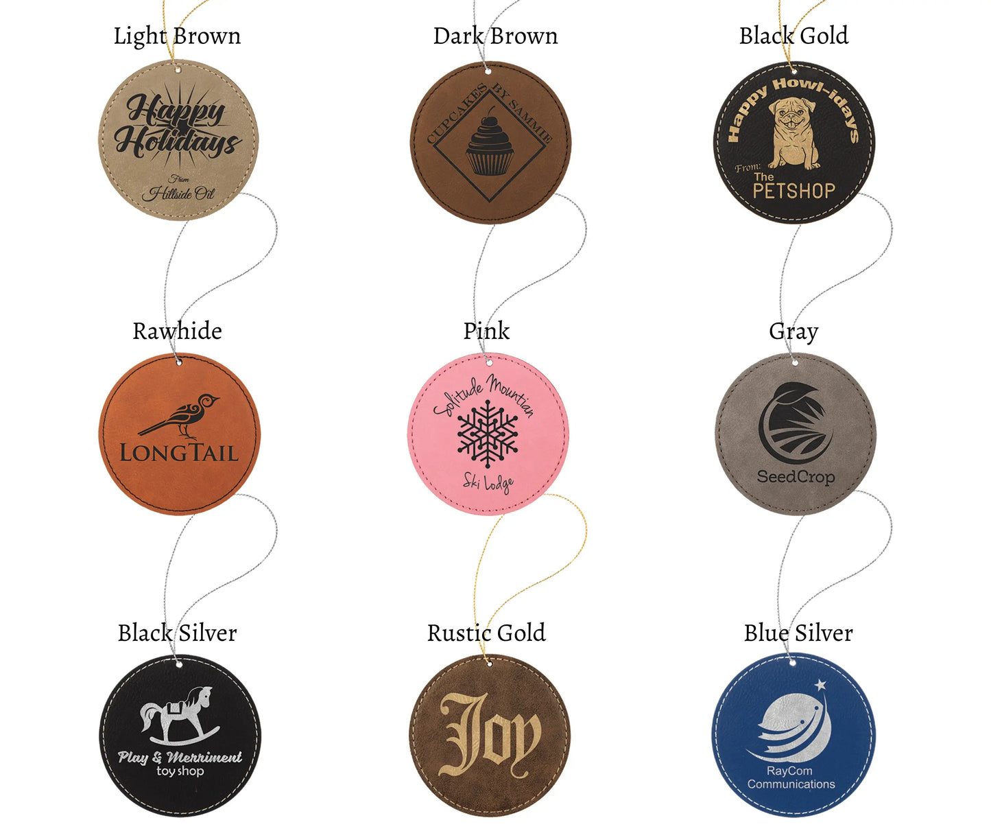 Leather Round Ornaments