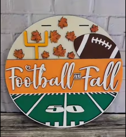 Football and Fall Door Hanger - Finished