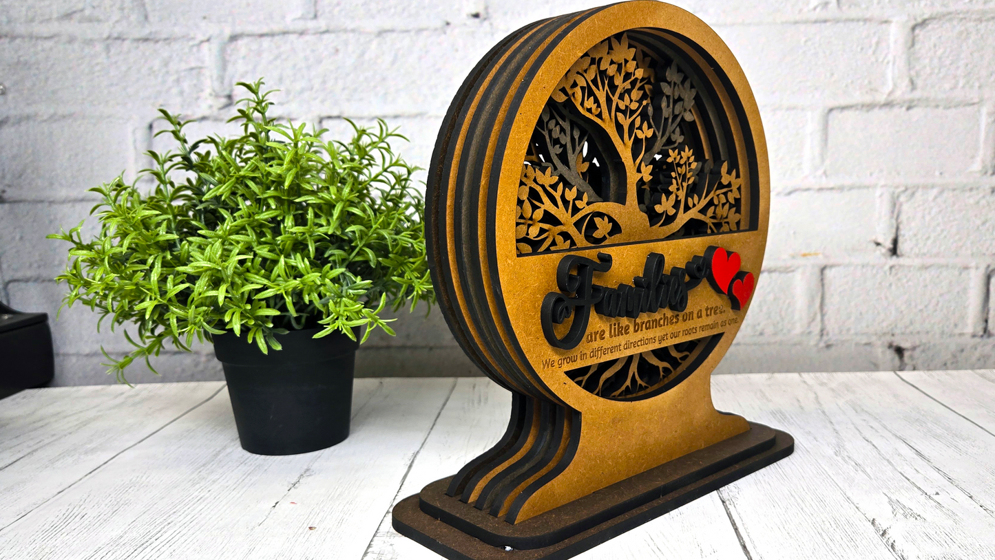 Families Tree of Life Shadow Tabletop Stander - Finished