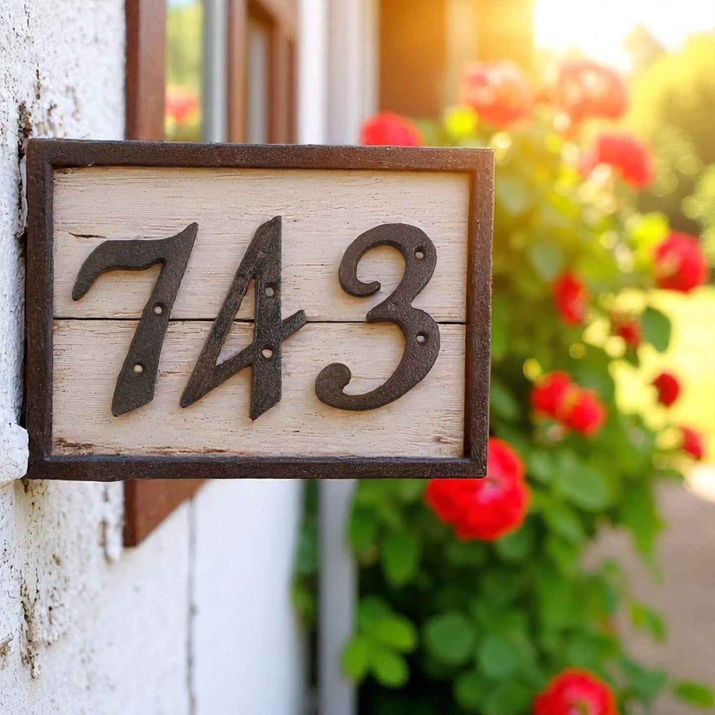 Rustic House Numbers, Antique Farmhouse Cast Iron Address Set