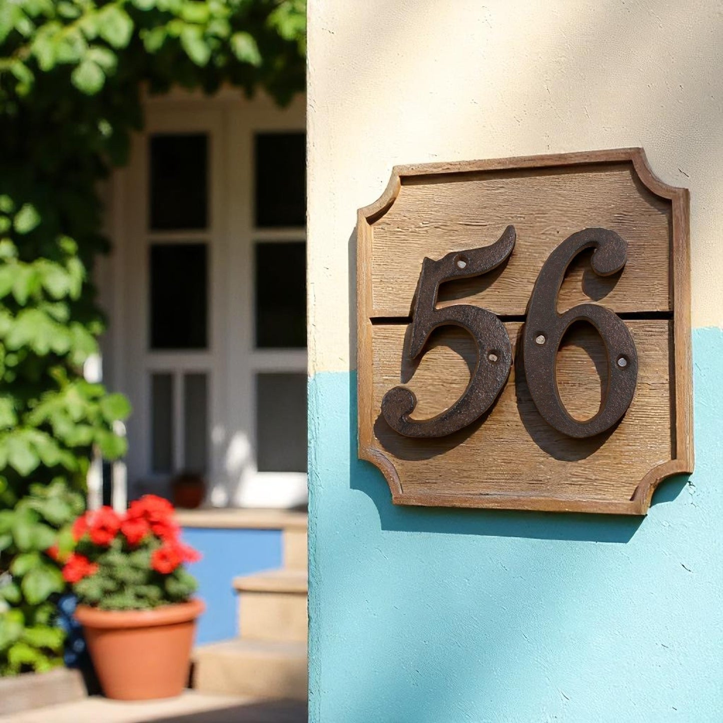 Rustic House Numbers, Antique Farmhouse Cast Iron Address Set