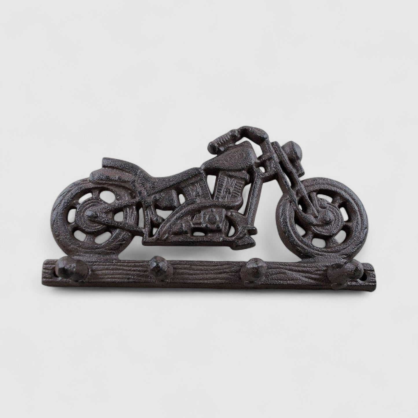 Motorcycle Wall Hook, Rustic Cast Iron Biker Garage Decor
