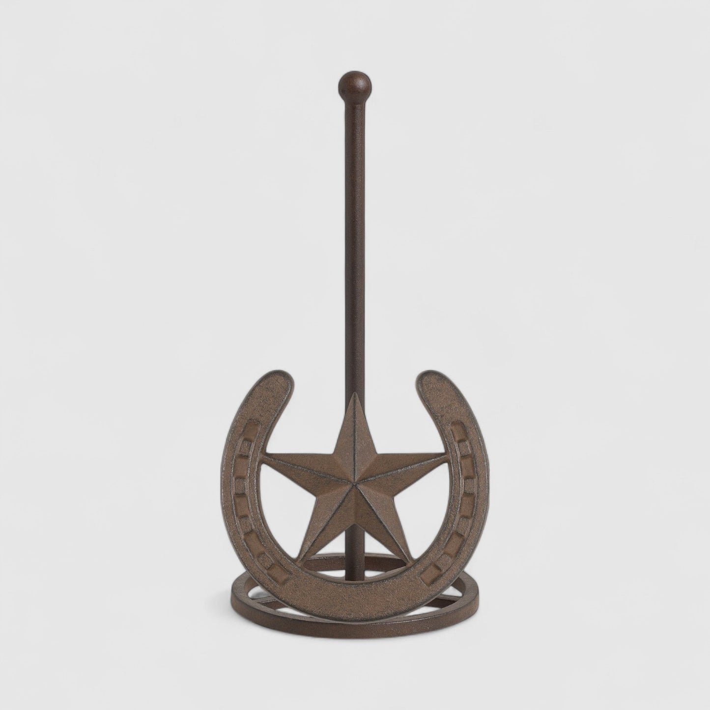 Star & Horseshoe Paper Towel Holder, Western Cast Iron Decor