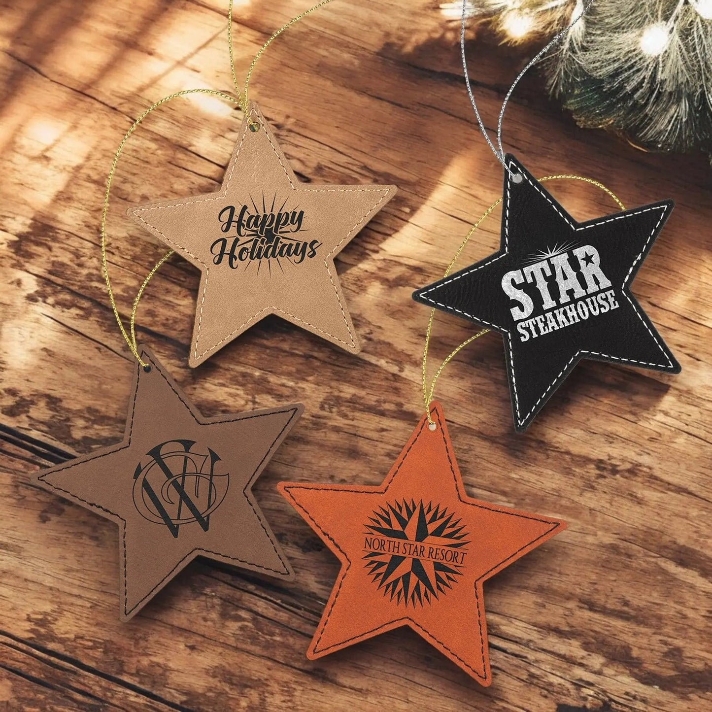 Leather Star Ornaments