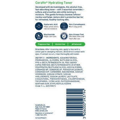 CeraVe Hydrating Toner Facial Toner for Normal to Dry Skin 6.8 fl oz - Imperfect Container