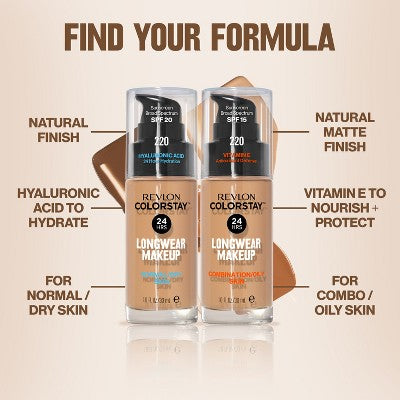 Revlon ColorStay Makeup for Combination/Oily Skin with SPF 15 180 Sand Beige 1 fl oz - Imperfect Container