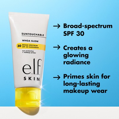 e.l.f. SKIN Suntouchable Whoa Glow Primer Sunbeam SPF 30 1.69oz - New