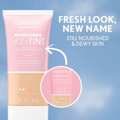 COVERGIRL Clean Fresh Skin Milk Foundation Dewy Finish 530 Fair/Light 1 fl oz - Imperfect Container