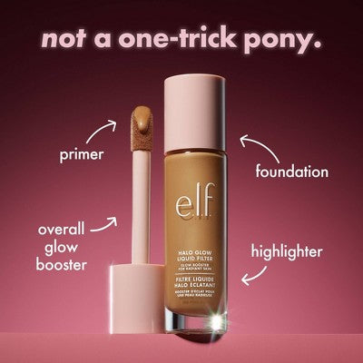 e.l.f. Halo Glow Liquid Filter Highlighter 5 Medium/Tan 1.06 fl oz - New