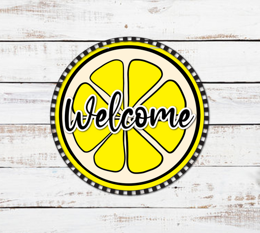 Giant Welcome Lemon Door Hanger DIY Unfinished Kit