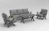Modern All-Aluminum Outdoor Modular Sofa Set with X-Frame Design and Dining Table Freely Combinable for Farmhouse & Courtyard