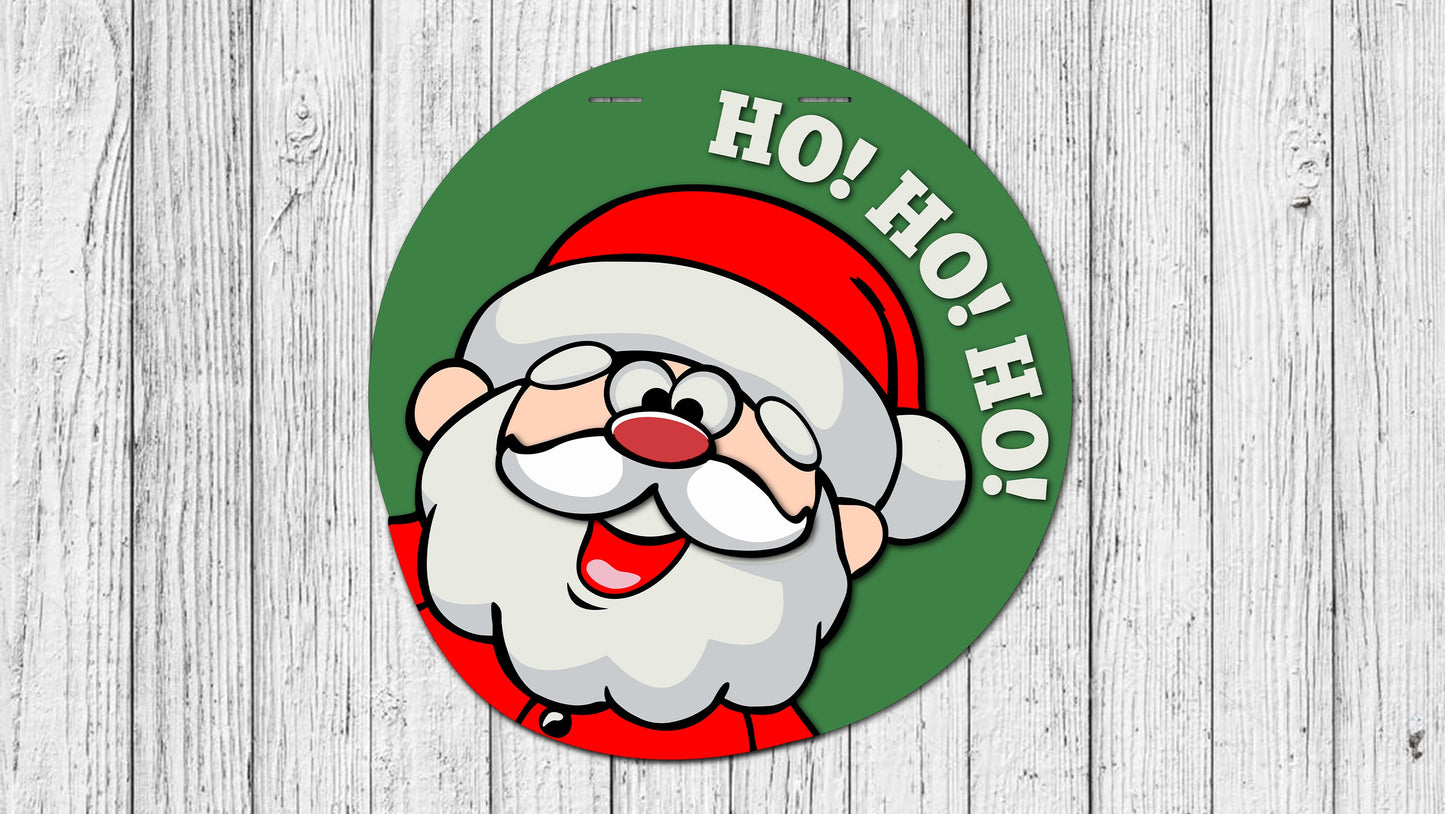 HO HO HO Santa Face Door Hanger - Finished